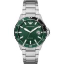 Emporio Armani Men's Green Dial Diver Stainless Steel Watch - AR11338